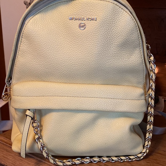 Michael Kors, yellow backpack with gold chain accent - Picture 2 of 14